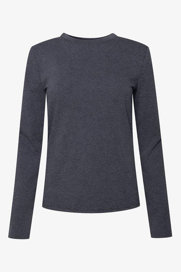 Crew Neck Long Sleeve T-Shirt Dark Grey