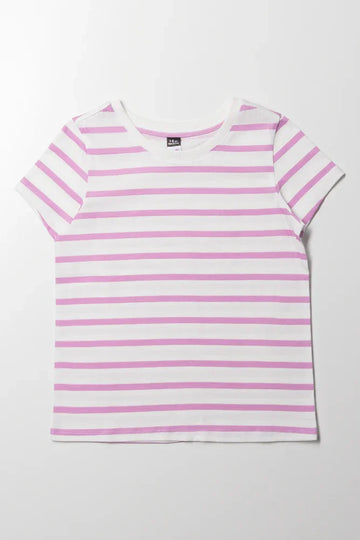 Short Sleeve Stripe T-Shirt White