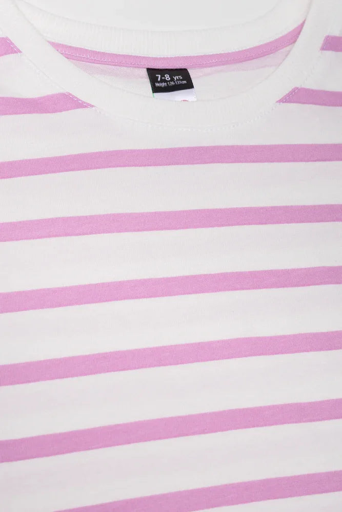 Short Sleeve Stripe T-Shirt White (1)