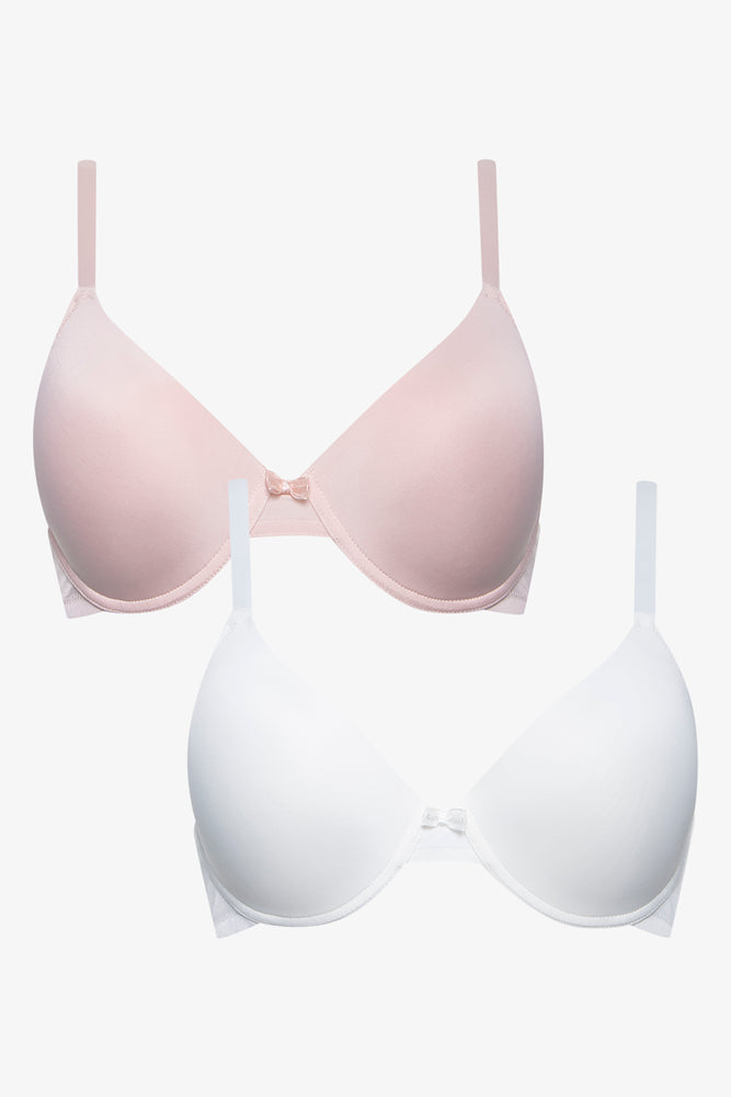 2 Pack T-Shirt Bras White & Natural (1)