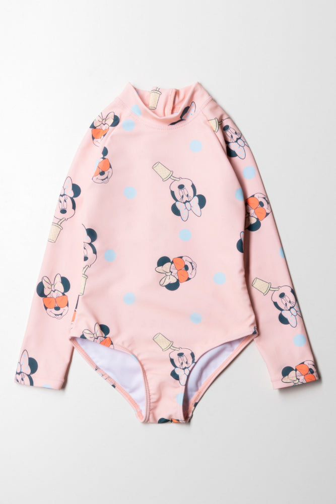 Minnie Mouse Long Sleeve Swimsuit Pink