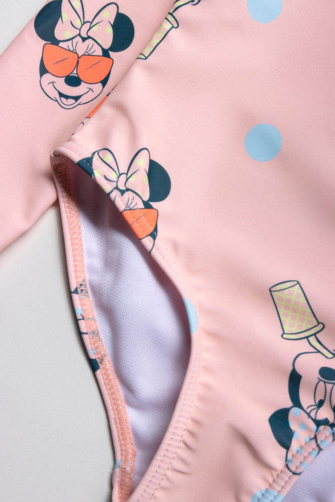 Minnie Mouse Long Sleeve Swimsuit Pink