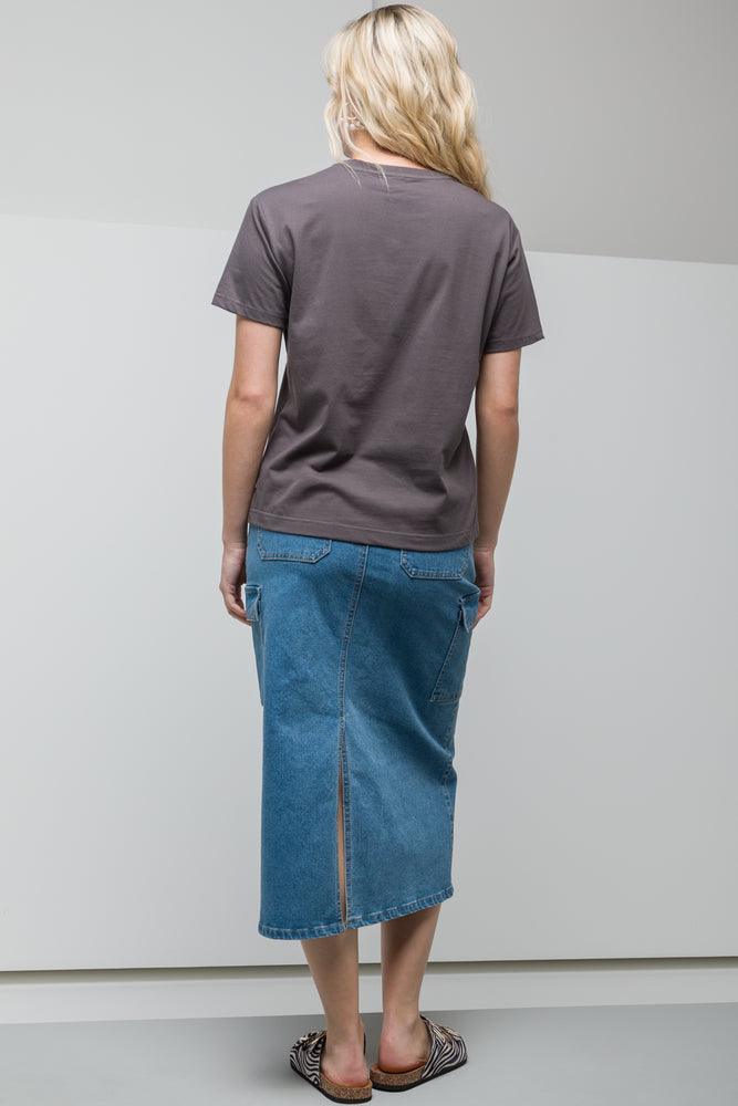 Magnificence Embroidered T-Shirt Dark Grey (2)
