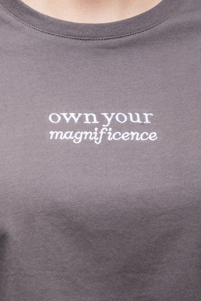 Magnificence Embroidered T-Shirt Dark Grey (3)