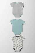 3 Pack Short Sleeve Bodyvests Green (4)