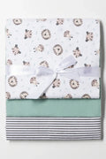 3 Pack Tiger Receiver Blankets Pink, White & Green