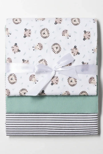 3 Pack Tiger Receiver Blankets Pink, White & Green