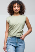 Wrap Slvless Top Green