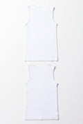 2 Pack Sleeveless Vests White (2)