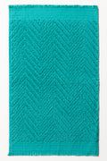 Textured Fringe Guest Towel Teal
