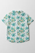 Palm Tree Short Sleeve Shirt White (3)