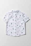 Tropical Short Sleeve Shirt Navy & White (2)