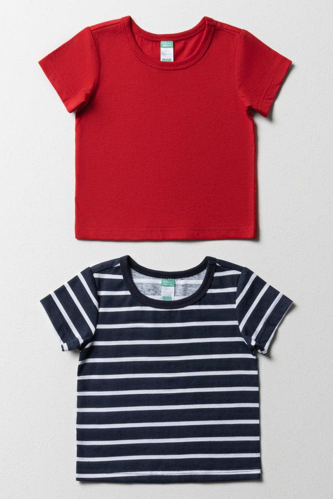 2 Pack Short Sleeve T-Shirts Red & Navy