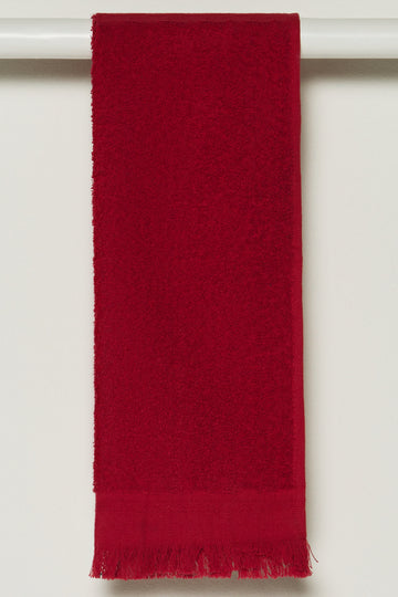 Fringed Guest Towel Red