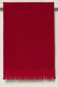 Fringed Guest Towel Red (1)