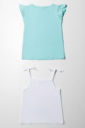 Barbie 2 Pack T-Shirts White & Aqua (3)