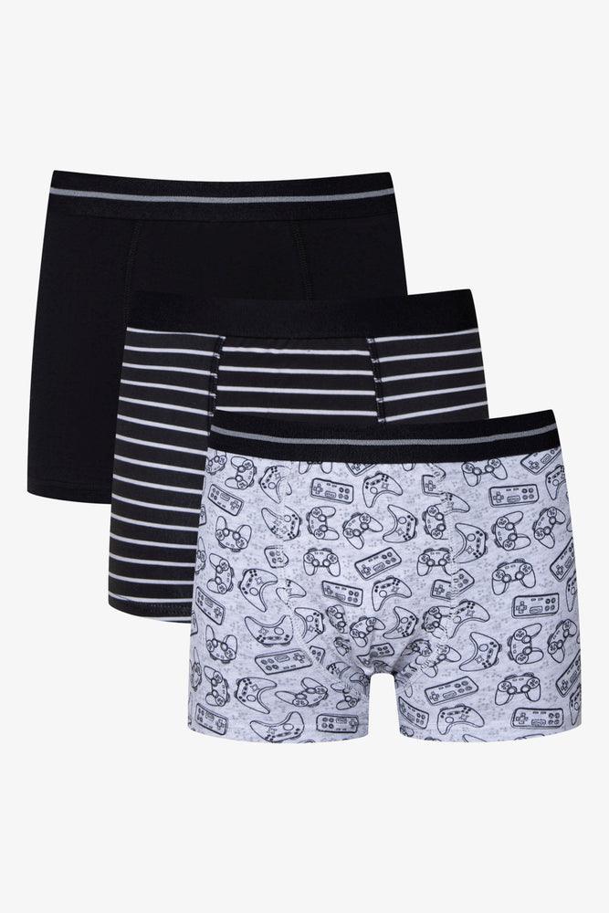 3 Pack Boxers Black & Grey