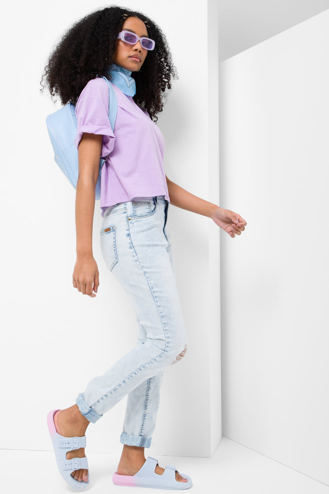 Ripped Skinny Denim Jeans Light Blue (1)