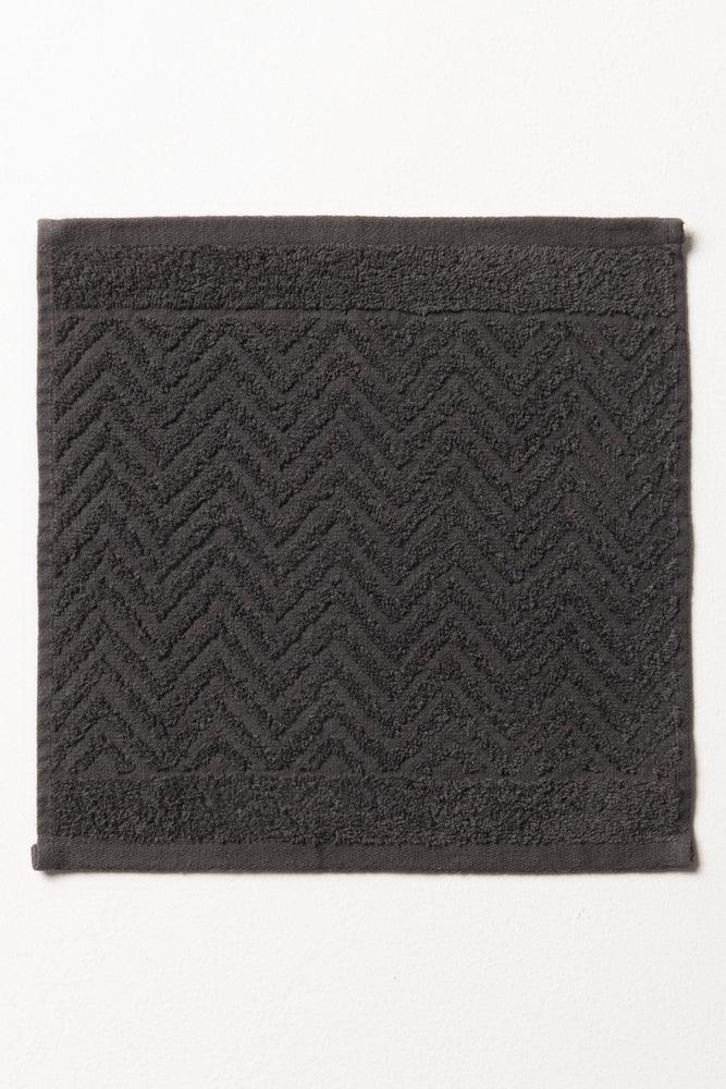 Textured Face Cloth Dark Grey