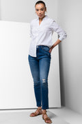 Distressed Skinny Denim Jean Blue