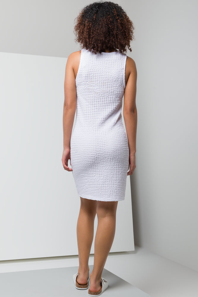 Racer Bodycon Dress White (2)