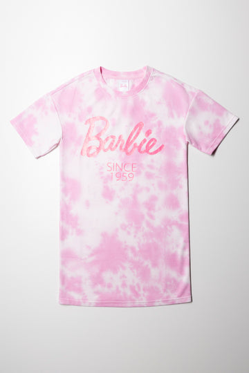 Barbie Short Sleeve T-Shirt Dress Pink