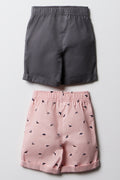 2 Pack Shorts Grey And Pink (3)