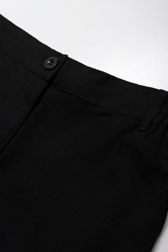 Linen Cargo Trouser Black (2)