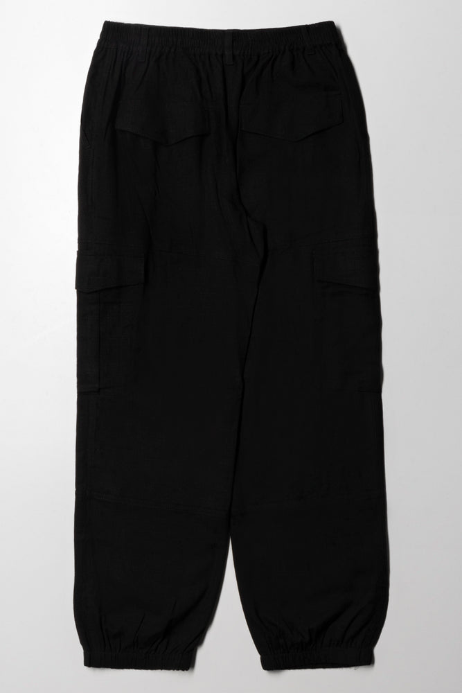 Linen Cargo Trouser Black (3)