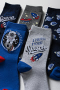 5 Pack Print Socks Space (1)