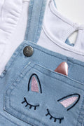 Unicorn Mesh Pinafore Set Pink (1)