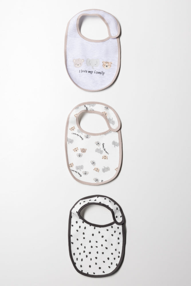 3 Pack Bib Uni Natural