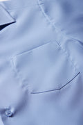 Unisex School Short Sleeve Open Neck Shirt Blue Toughees (2)