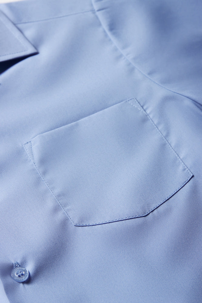 Unisex School Short Sleeve Open Neck Shirt Blue Toughees (2)