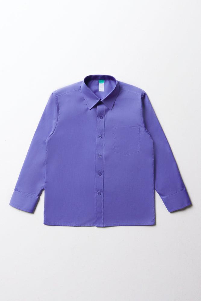 Unisex School Long Sleeve Collar Shirt Blue Toughees