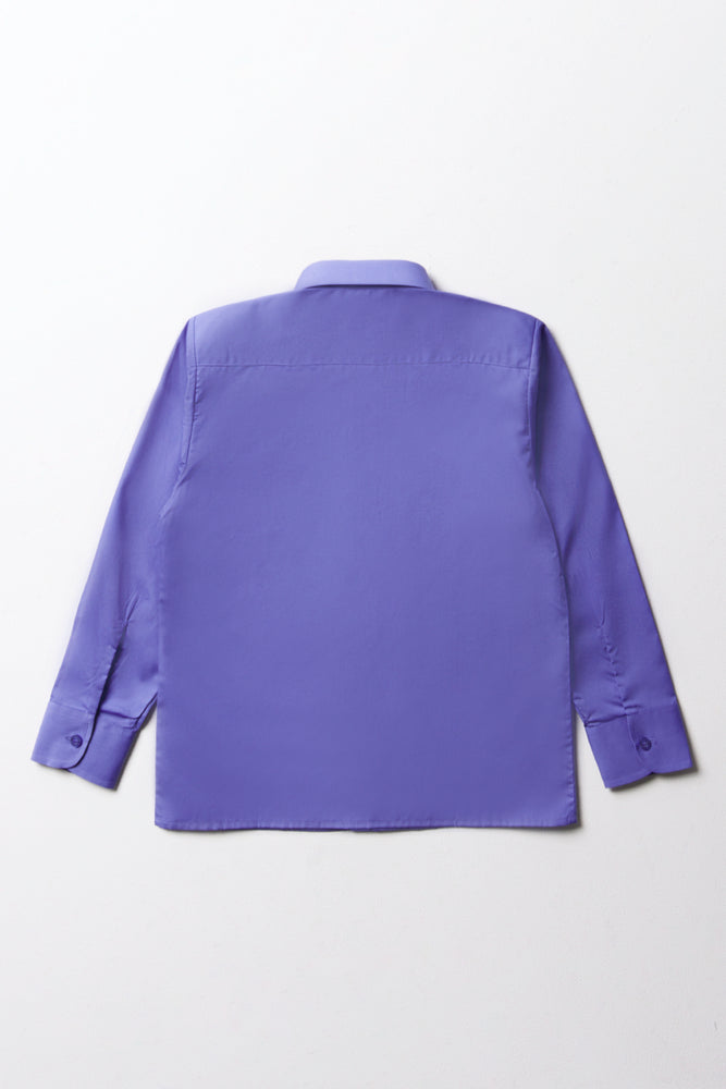 Unisex School Long Sleeve Collar Shirt Blue Toughees (3)