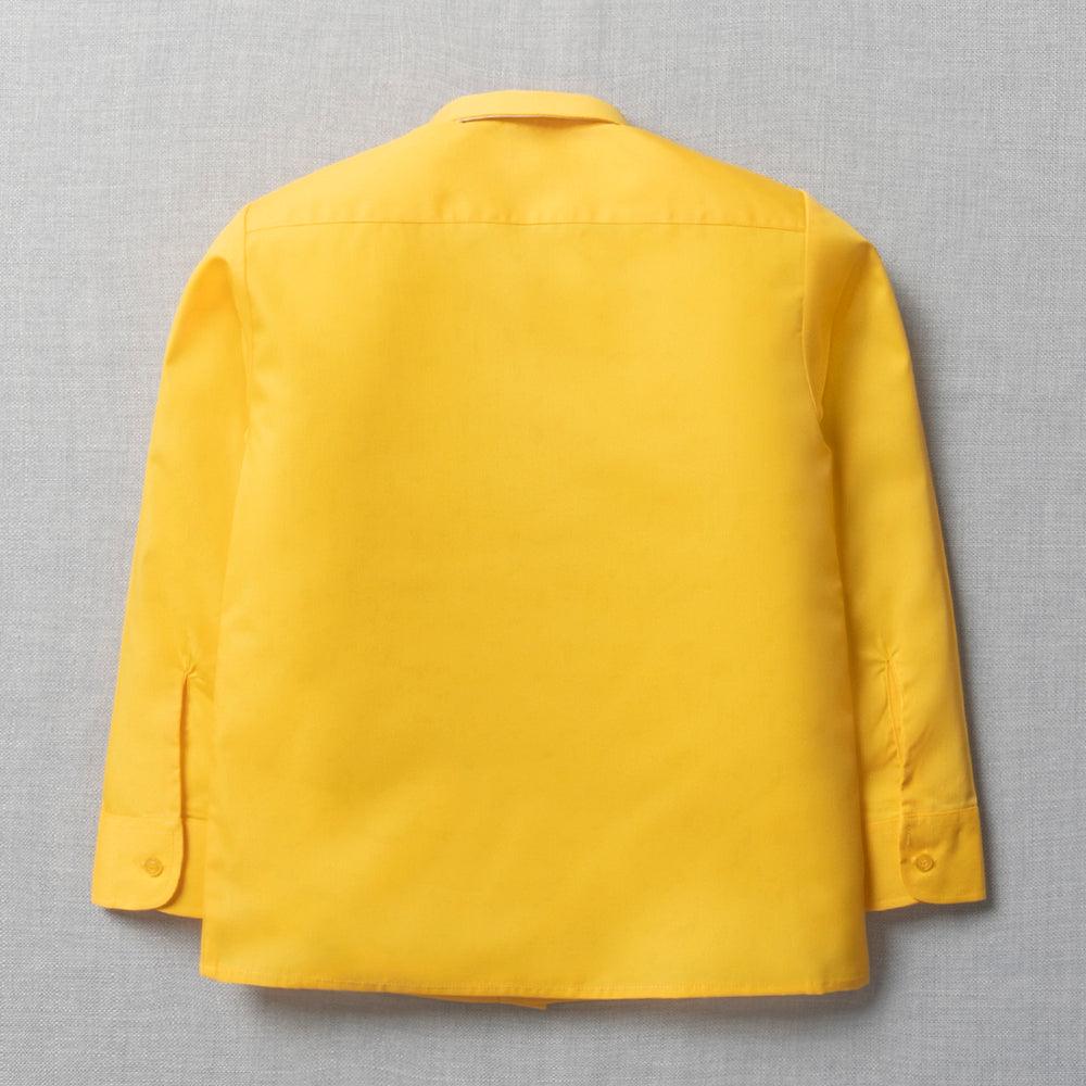 Unisex School Long Sleeve Collar Shirt Yellow Toughees