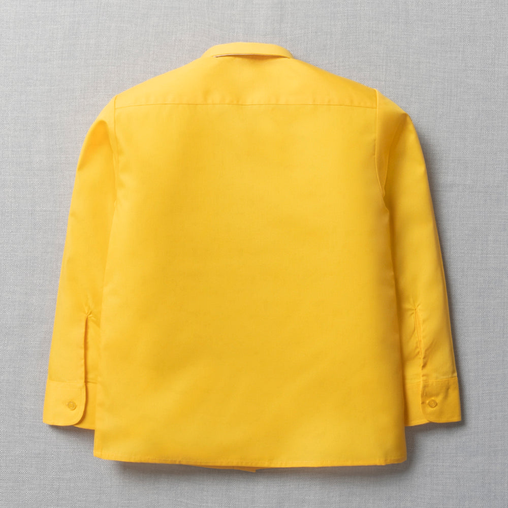 Unisex School Long Sleeve Collar Shirt Yellow Toughees (1)