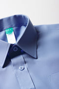Unisex School Short Sleeve Collar Shirt Blue Toughees (1)