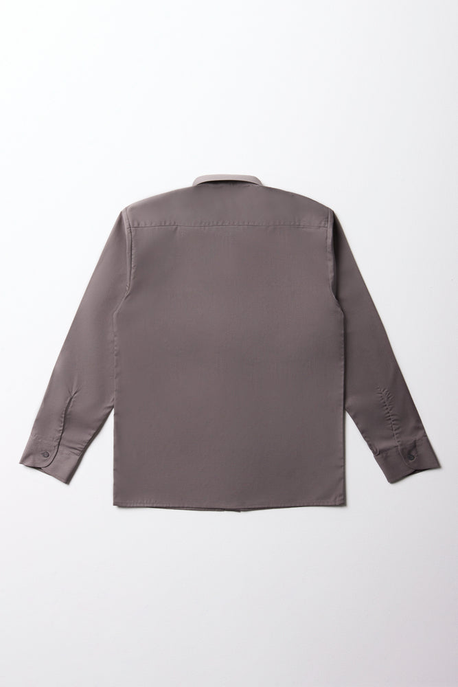 Unisex School Long Sleeve Collar Shirt Grey Toughees (2)