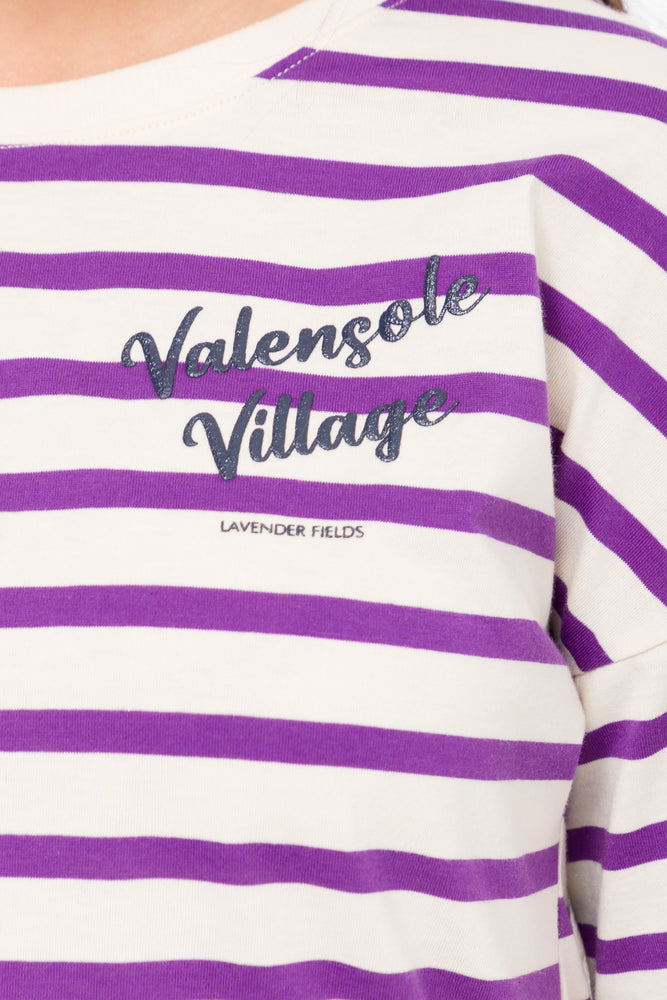 Cropped Curved Hem T-Shirt Royal Purple (3)