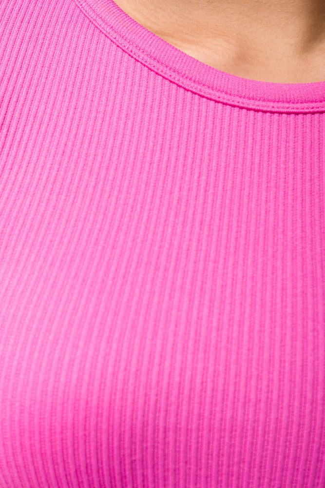 Seamless Cropped T-Shirt Pink (3)