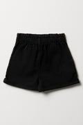 Pull On Denim Shorts Black (2)