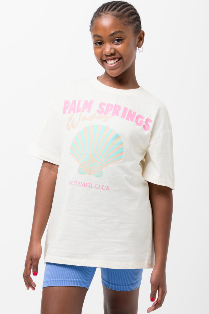 Shells Oversized Short Sleeve T-Shirt White