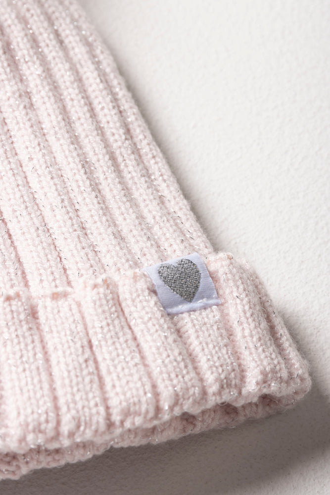Pom-Pom Hat And Gloves Set Girls Pink (1)