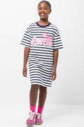 Barbie Stripe Dress Navy & White