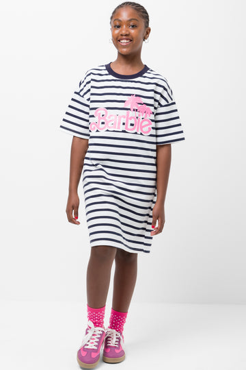 Barbie Stripe Dress Navy & White