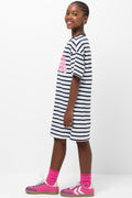 Barbie Stripe Dress Navy & White (1)