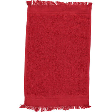 Fringed Guest Towel Red