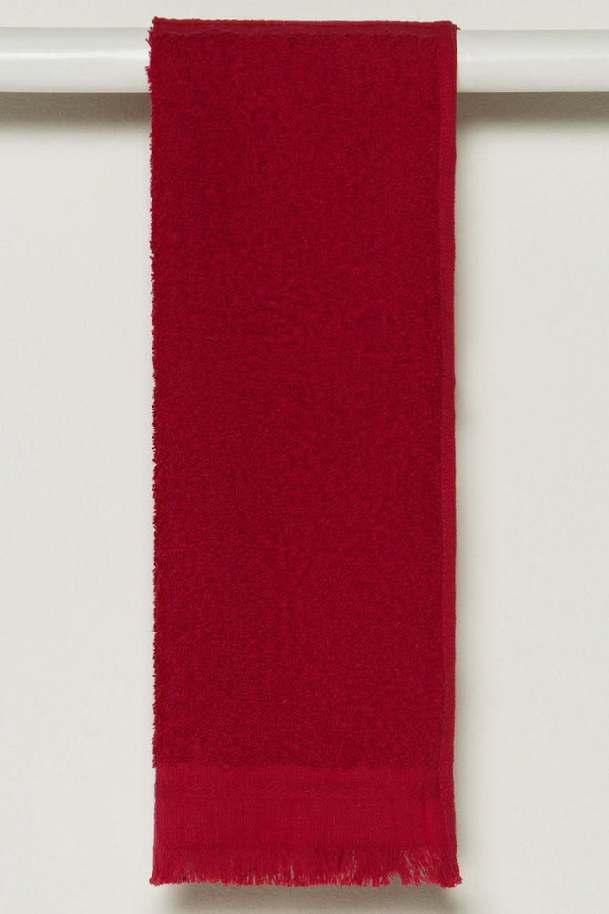 Fringed Guest Towel Red (1)